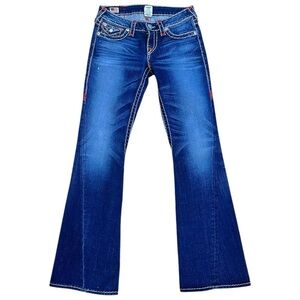 True Religion NWT Joey Super T Flare Jeans Medium Wash Low Rise Y2K, sz 28
